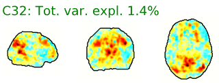 Example spatial maps of activation-related components.